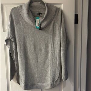 New Lety & Me Elegant Gray Cowl Neck Sweater - M